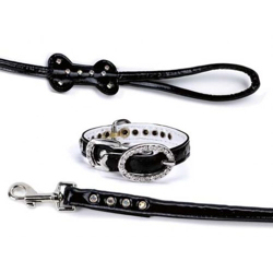 Charming Collar & Leash Set - Black