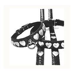 Exclusive Italian Leather Collar & Leash Set - Bla