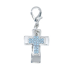 Double Cross Charm - Blue