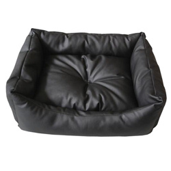 Faux Leather Bed - Black