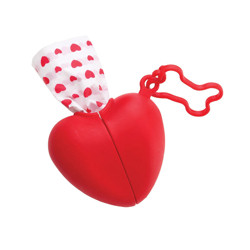 Heart Shaped Poop Bags Holder - Red