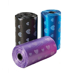 Hearts Poop Bags - Purple