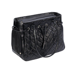Quiltet Tea Cup Carrier - Black