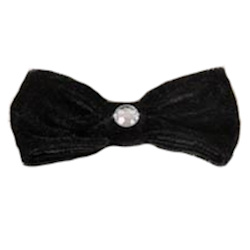 Velvet Bow Tie Fancy - Black