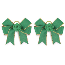 FANCY BOWS - GREEN &amp; GOLD - 2-PACK (Aria)
