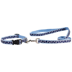 Snowflake Collar & Leash set - Blue