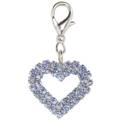Crystal Heart Charm - Large - Blue