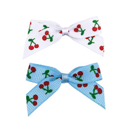 Cherry Bows - Blue & White