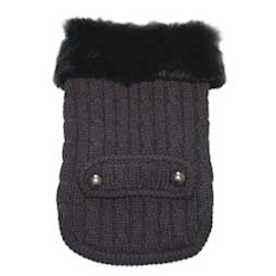 Knitted Fur Coat - Grey