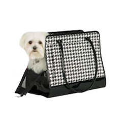 Houndtooth Tea Cup Carrier - Black