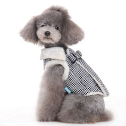 Fur Harness Jacket - Houndtooth