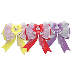 Bear Barettes - Yellow, Red & Purple