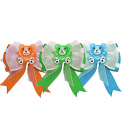 Bear Barettes - Orange, Green & Blue