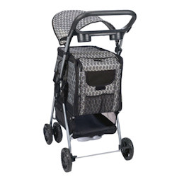 Show Stroller with Large Carrier - Silver & Black