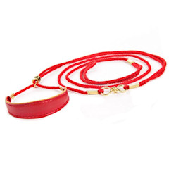 Leather Show Lead - Red