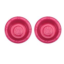 Bowls set Bones & Paw Mini - Hot Pink