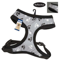 REFLECTIVE PAWPRINT HARNESS (Casual Canine)