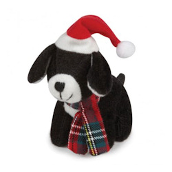 Christmas Dog With Santa hat - Black