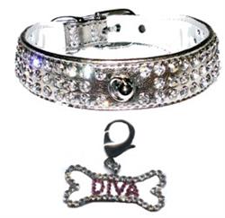 Glamorous collar - Silver<br />charm - DIVA