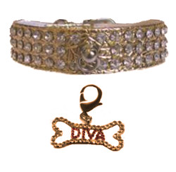 Glamorous collar - Gold<br />charm - DIVA