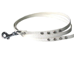 Rhinestone Leash - White