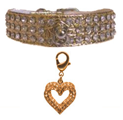 Glamorous collar - Gold<br />charm - Hearts