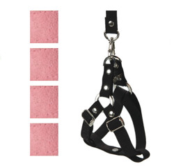 Suede Harness & Leash Set - Pink