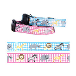 Puppy Collar & Leash Set Zoo - Pink