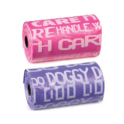 Graffiti Print Poop Bags - Pink & Purple (2 rolls)