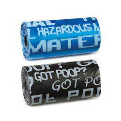 Graffiti Print Poop Bags - Blue & Black (2 rolls)