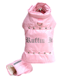 "RUFFIN IT" PARKA COAT - PINK (Doggie Design)