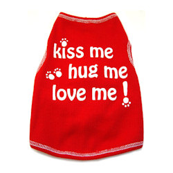 Kiss me Hug me Love me tank - Red