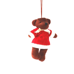 Christmas Bear with Santa Clothes - Brown